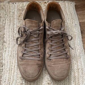 John Varvatos Taupe Suede Sneakers